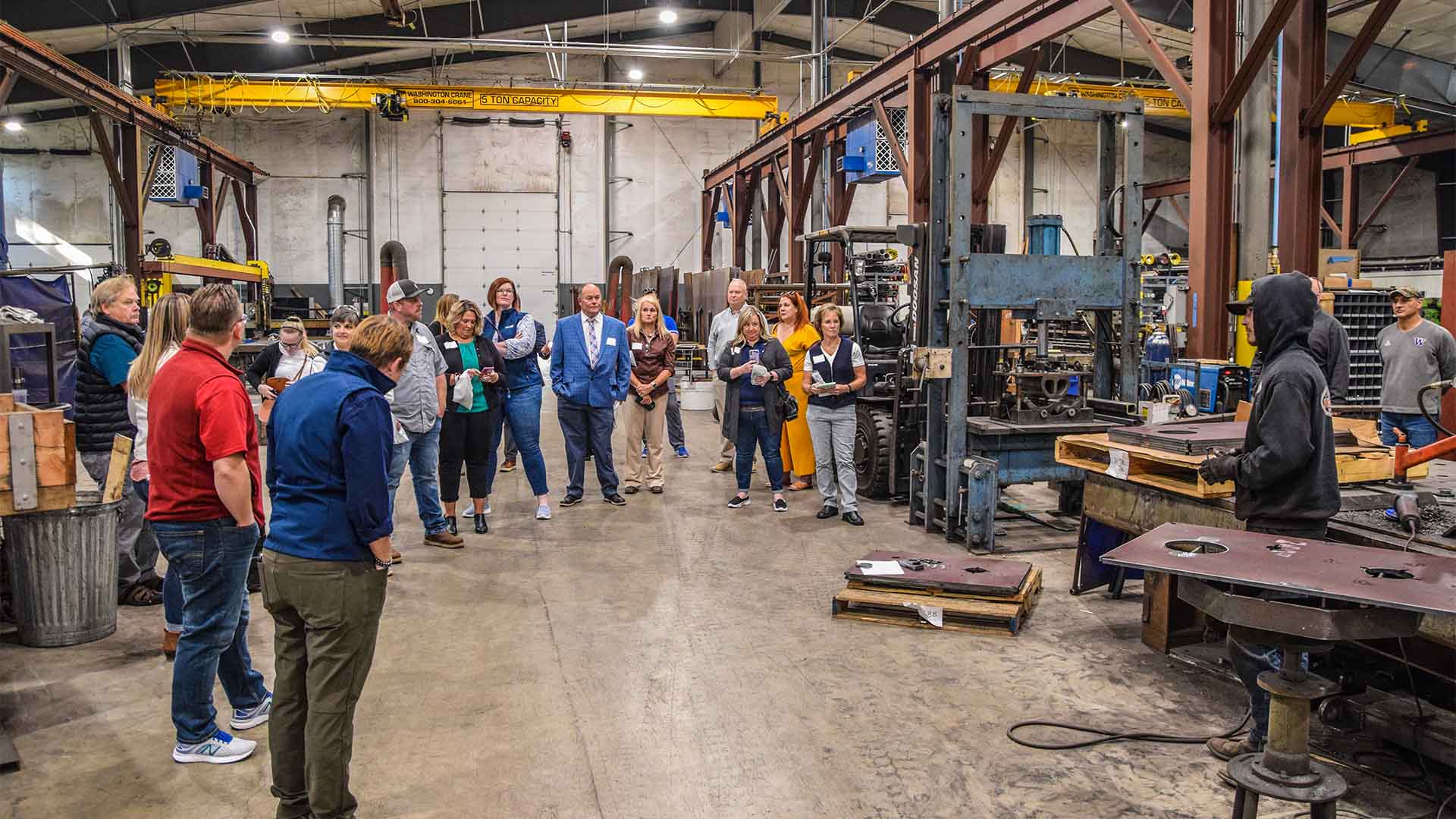 Attendees tour Vaughan Company during Elma Youth Apprenticeship Tours