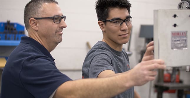 Steven Sanchez learns machining at Pexco Aerospace
