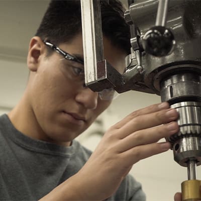 Steven Sanchez learns machining at West Valley High School