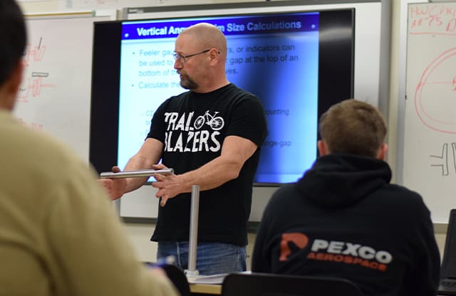 Machinist training in classroom