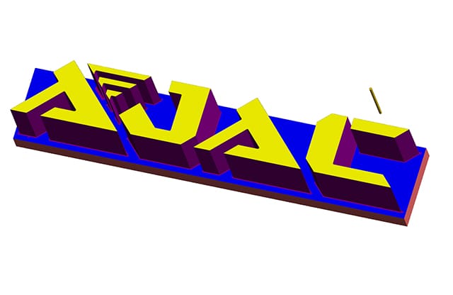 CAD illustration of AJAC logo