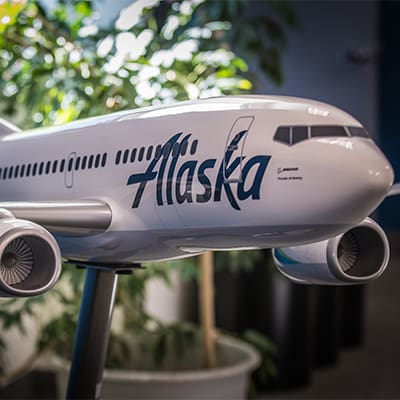 Alaska Airlines Model Airplane in Lobby