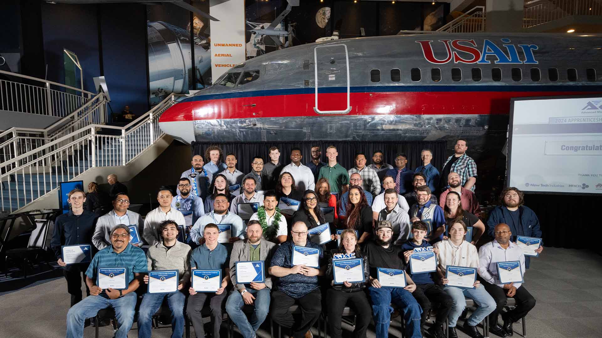 The AJAC Class of 2024 at The Museum of Flight in Seattle, Washington