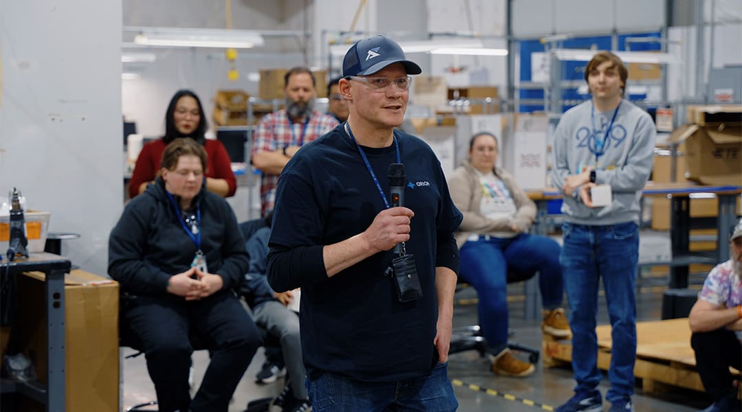 Mickey Stokes gives thanks for completing AJAC's apprenticeship program.